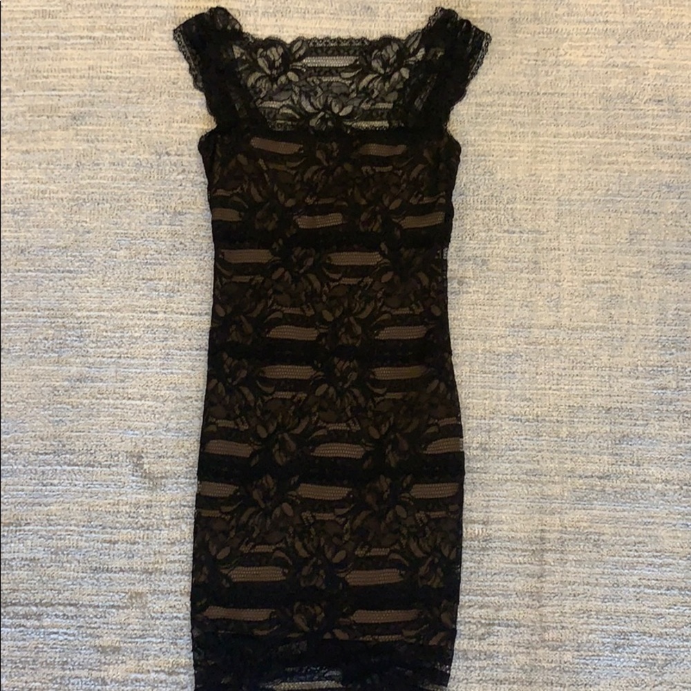 Nicole Miller Black Lace Cocktail Dress